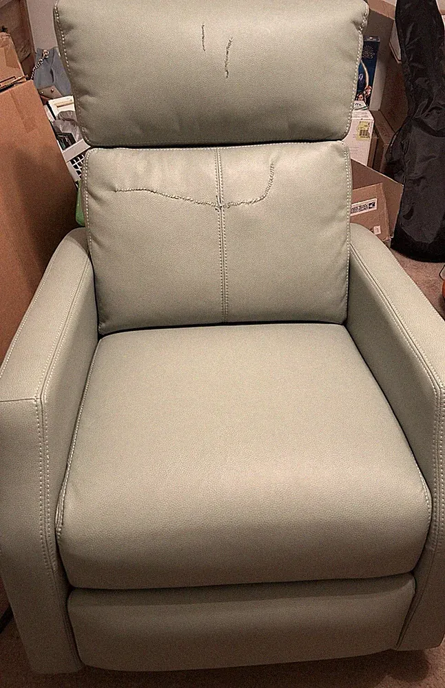 ARTFUL LIVING DESIGN Swivel Rocker Recliner Glam Nailhead Trim Leather Sage