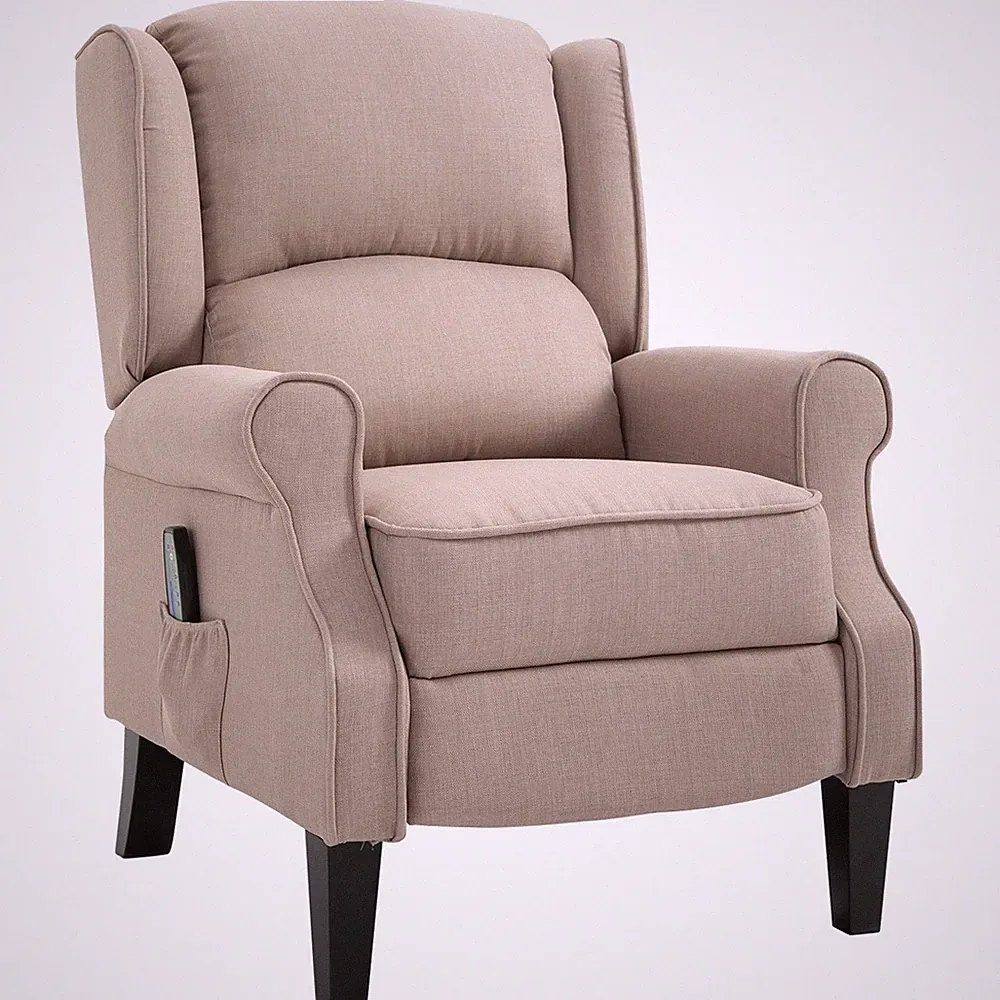 Classic Style Recliner Offering Lumbar Massage and Soothing Heat