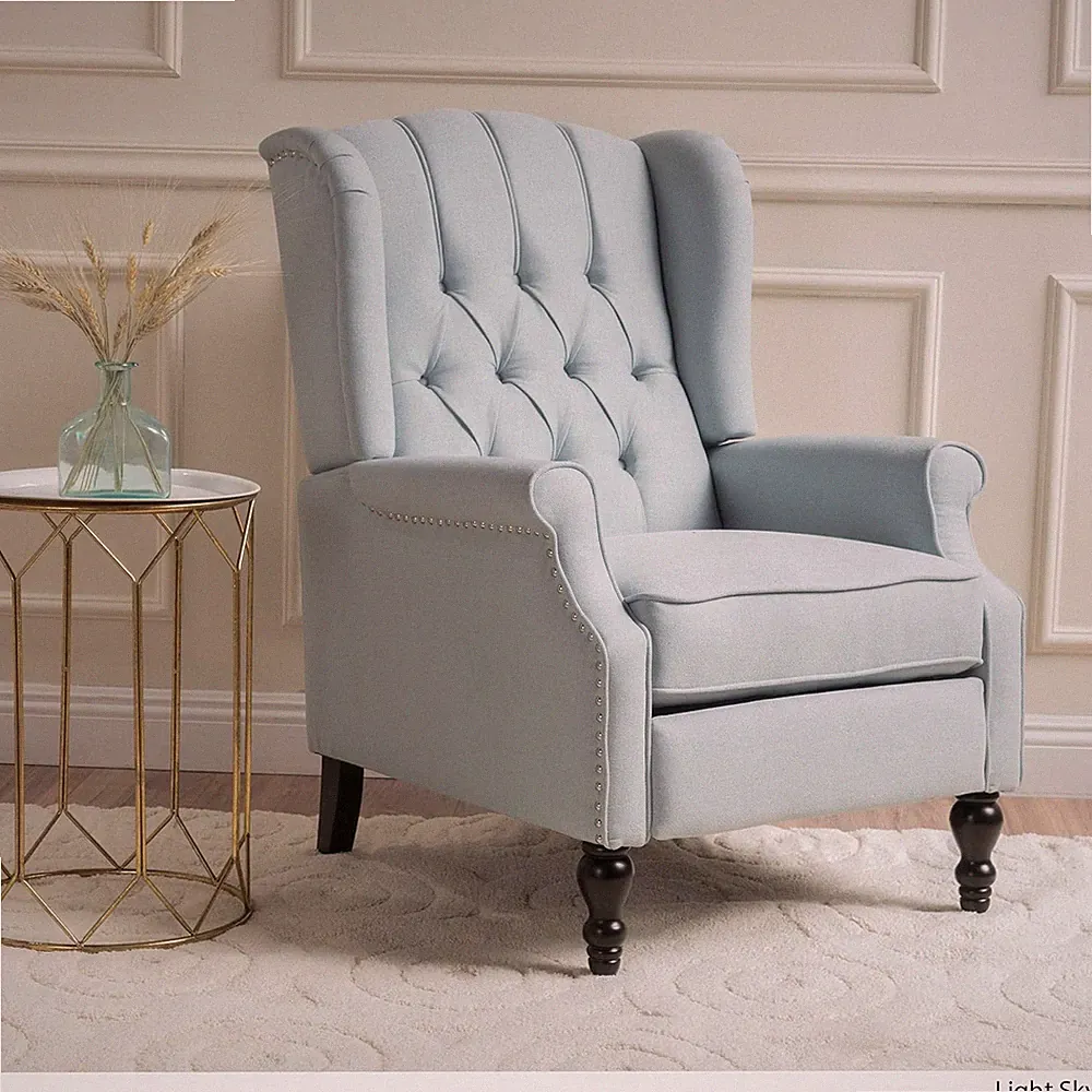 Light Sky Walter Fabric Recliner - Stylish Comfort for Your Space