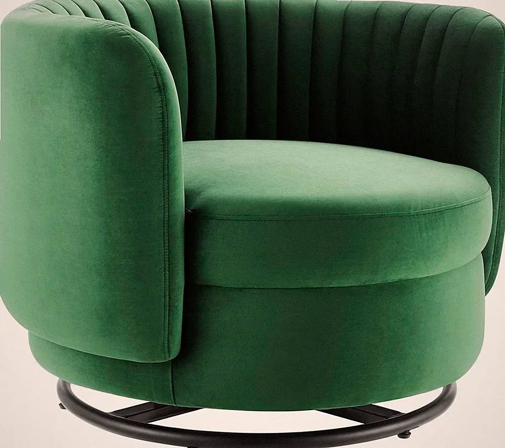 Stylish Black Emerald Embrace Swivel Chair for Modern Living Spaces