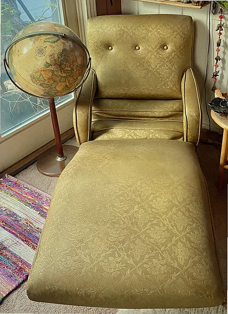 Vintage Gold Mid-Century Contour Chair-Lounge Co. Lounger Massager MCM